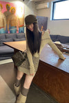 AVIVA JIFEI XUE 24 Autumn and Winter Dark Olive Cotton Brushed Back Hiking Hat AJX-FW24-TC-DOCBKWLC-SGLGW-F Dark Olive Plaid